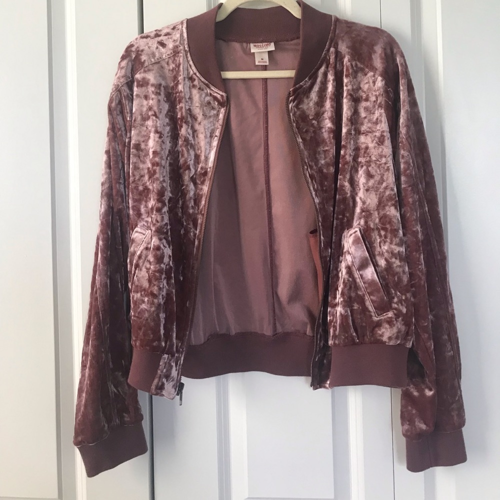 Mossimo crushed velvet bomber jacket